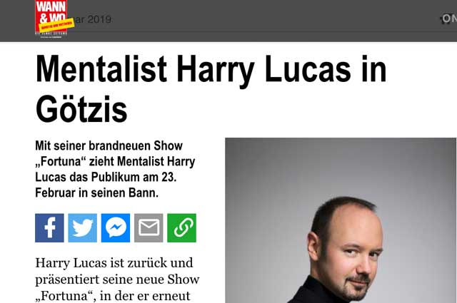Harry Lucas - Ankündigung Wann & Wo Foto Screenshot