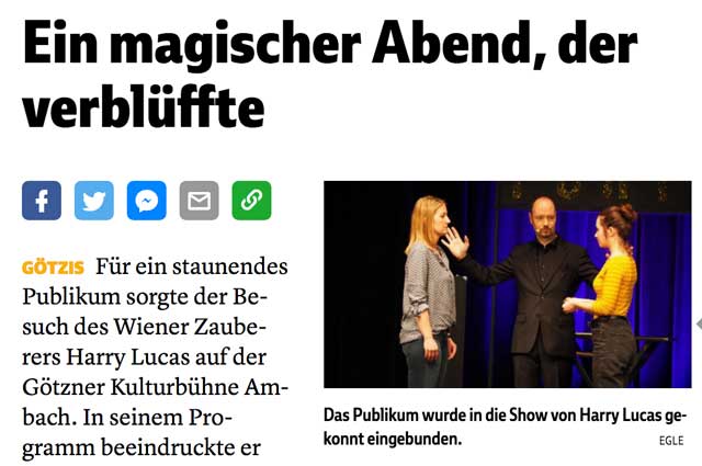 Harry Lucas - Showkritik Vorarlberger Nachrichten Foto Screenshot