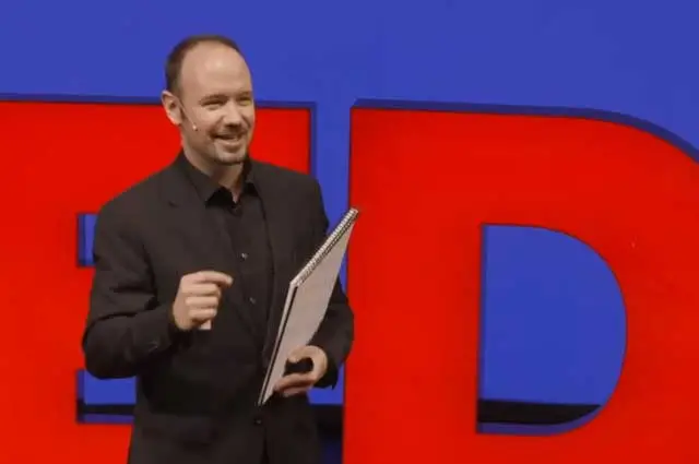 Harry Lucas bei TEDxVienna. Foto Screenshot